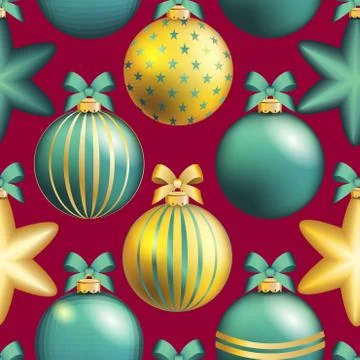 New year pattern with ball. christmas wallpaper Illustrazione stock