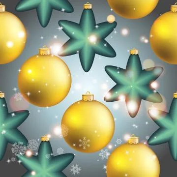 New year pattern with ball. christmas wallpaper Stock Illustration