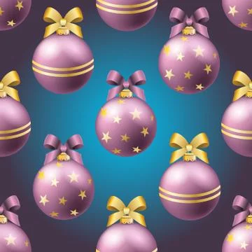 New year pattern with ball. christmas wallpaper Stock Illustration