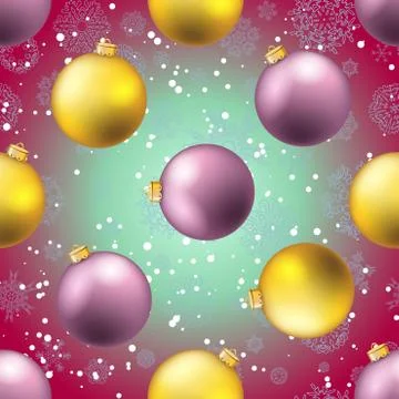 New year pattern with ball. christmas wallpaper Stock Illustration
