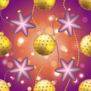 New year pattern with ball. christmas wallpaper Stock Illustration