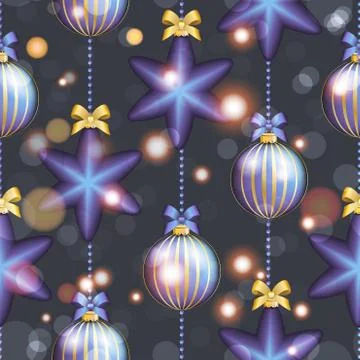 New year pattern with ball. christmas wallpaper Stock Illustration