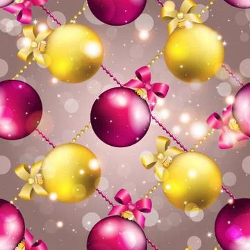 New year pattern with ball. christmas wallpaper Stock Illustration