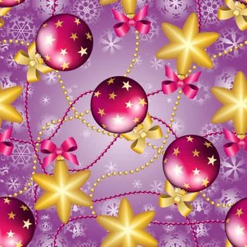 New year pattern with ball. christmas wallpaper Stock Illustration