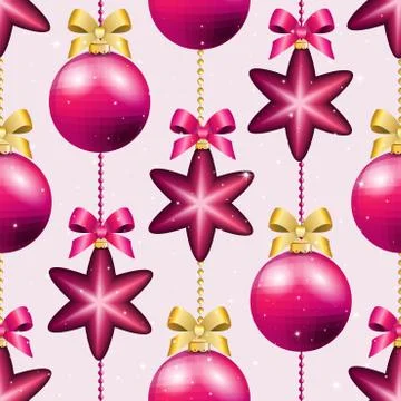 New year pattern with ball. christmas wallpaper Stock Illustration