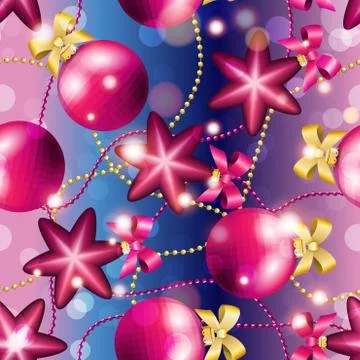New year pattern with ball. christmas wallpaper Stock Illustration