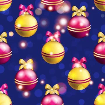 New year pattern with ball. christmas wallpaper Stock Illustration