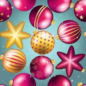 New year pattern with ball. christmas wallpaper Stock Illustration