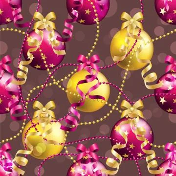 New year pattern with ball. christmas wallpaper Stock Illustration