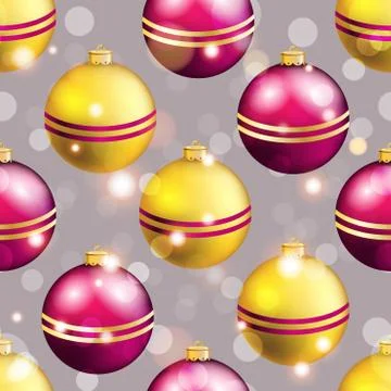 New year pattern with ball. christmas wallpaper Stock Illustration