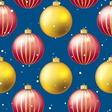 New Year pattern with Christmas ball. Sparkles and bokeh. Shiny and glowing Stock Illustration