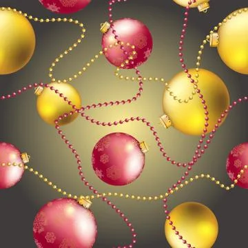 New Year pattern with Christmas ball. Sparkles and bokeh. Shiny and glowing Stock Illustration