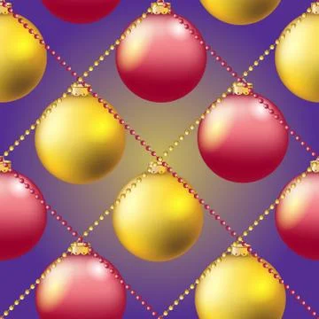 New Year pattern with Christmas ball. Sparkles and bokeh. Shiny and glowing Stock Illustration