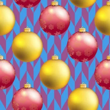 New Year pattern with Christmas ball. Sparkles and bokeh. Shiny and glowing Stock Illustration