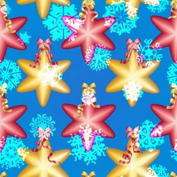 New Year pattern with Christmas ball. Sparkles and bokeh. Shiny and glowing Illustrazione stock