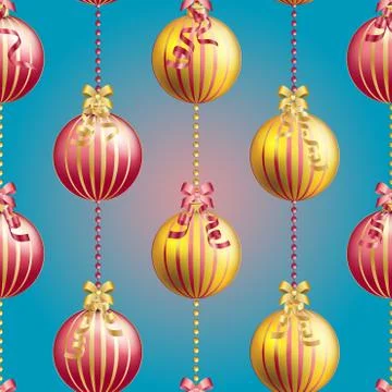 New Year pattern with Christmas ball. Sparkles and bokeh. Shiny and glowing Stock Illustration
