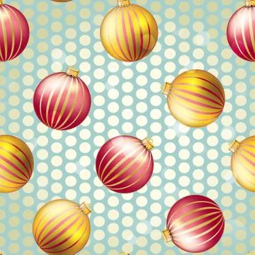 New Year pattern with Christmas ball. Sparkles and bokeh. Shiny and glowing Stock Illustration
