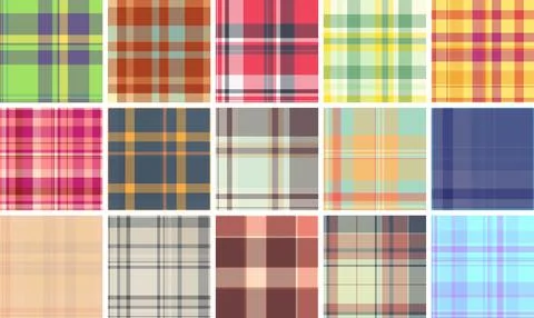 New Year plaid pack created for commercial designers. Ready to use tartan pat Stock Illustration