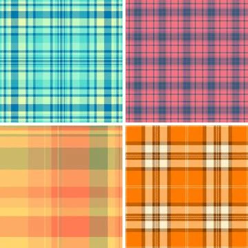 New Year plaid set built for social media visuals. Festive tartan backgrounds Stock Illustration