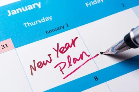 New year plan Stock Photos