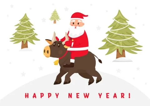 New year postcard. Stock Illustration