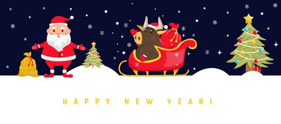 New year postcard Stock Illustration