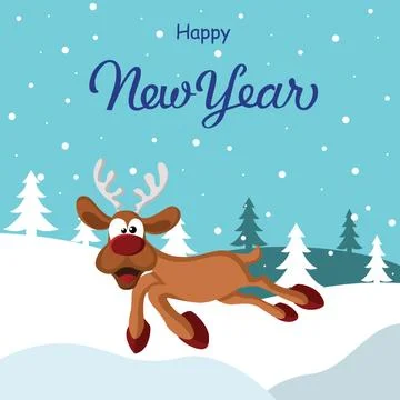 New year postcard Stock Illustration