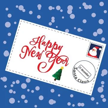 New year postcard Stock Illustration