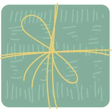 New year present box flat vector illustration Stock Illustration