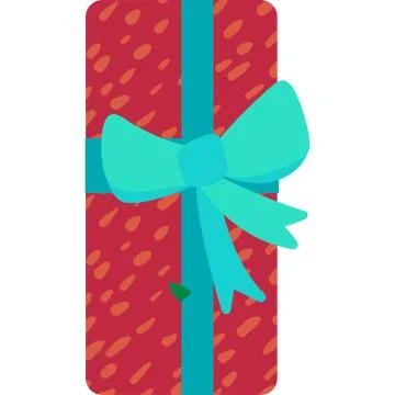New year present box flat vector illustration イラスト素材