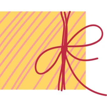 New year present box flat vector illustration Stock Illustration