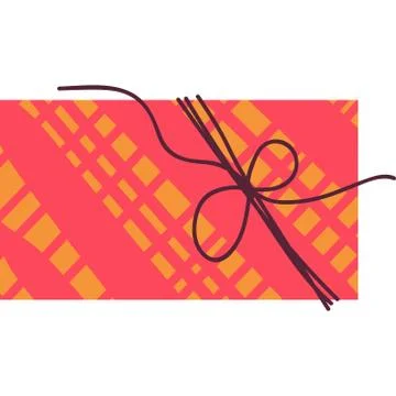 New year present box flat vector illustration Stock Illustration