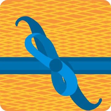 New year present box flat vector illustration Stock Illustration