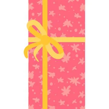 New year present box flat vector illustration Stock Illustration