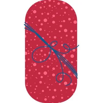 New year present box flat vector illustration Stock Illustration