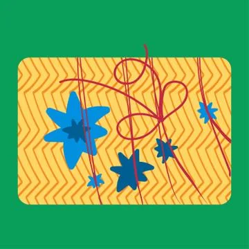 New year present box flat vector illustration Stock Illustration