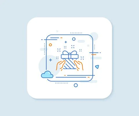 New year present line icon. Christmas gift box sign. Vector Ilustración de archivo