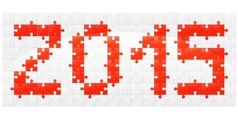 New year puzzle vector illustration Stock Illustration