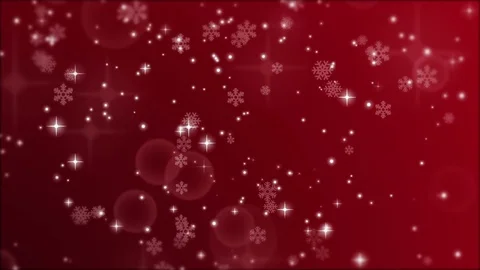 New Year red background with snowflakes and glowing particles Stock Footage 83189958