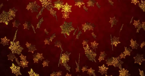 New Year red seamless loopable background with golden snowflakes 4k Stock Footage 98756835