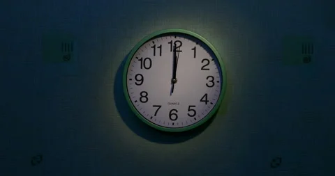 New Year Reflections: Clock Strikes Twelve Stock Footage 258614117