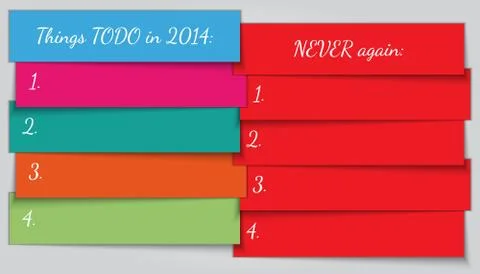 New Year Resolution List template Stock Illustration