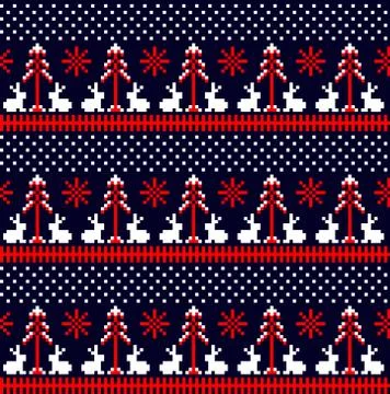 New Year s Christmas pattern pixel vector illustration eps Stock Illustration