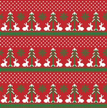 New Year s Christmas pattern pixel vector illustration eps Stock Illustration