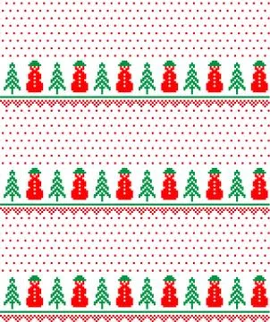 New Year s Christmas pattern pixel vector illustration eps イラスト素材