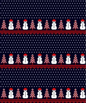 New Year s Christmas pattern pixel vector illustration eps Stock Illustration