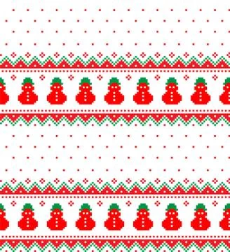 New Year s Christmas pattern pixel vector illustration eps 스톡 일러스트