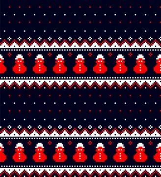New Year s Christmas pattern pixel vector illustration eps Stockillustratie