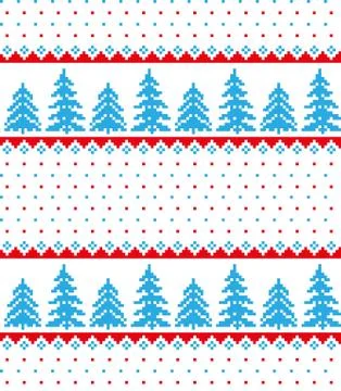 New Year s Christmas pattern pixel vector illustration eps Stock Illustration