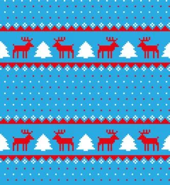 New Year s Christmas pattern pixel vector illustration eps Stock Illustration